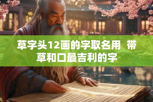 草字头12画的字取名用  带草和口最吉利的字