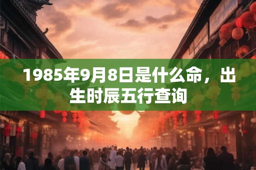 1985年9月8日是什么命,出生时辰五行查询 1985年9月8日是什么命,出生时辰五行查询