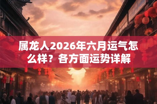 属龙人2026年六月运气怎么样？各方面运势详解