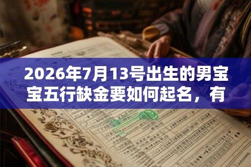 2026年7月13号出生的男宝宝五行缺金要如何起名，有什么名字推荐