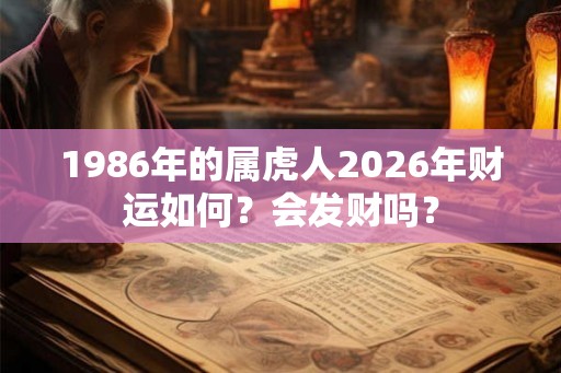 1986年的属虎人2026年财运如何？会发财吗？
