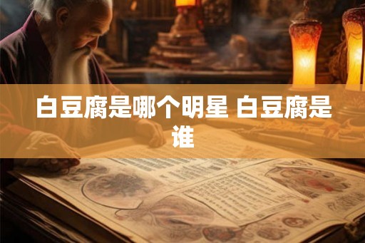 白豆腐是哪个明星 白豆腐是谁