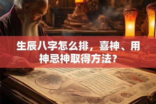 生辰八字怎么排，喜神、用神忌神取得方法？