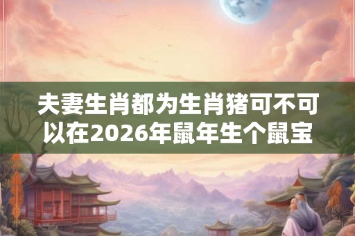 夫妻生肖都为生肖猪可不可以在2026年鼠年生个鼠宝宝？