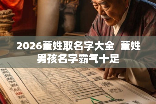 2026董姓取名字大全  董姓男孩名字霸气十足