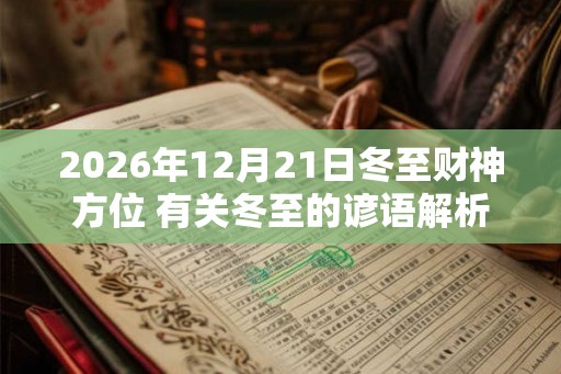 2026年12月21日冬至财神方位 有关冬至的谚语解析 2026年12月21日冬至财神方位 有关冬至的谚语解析