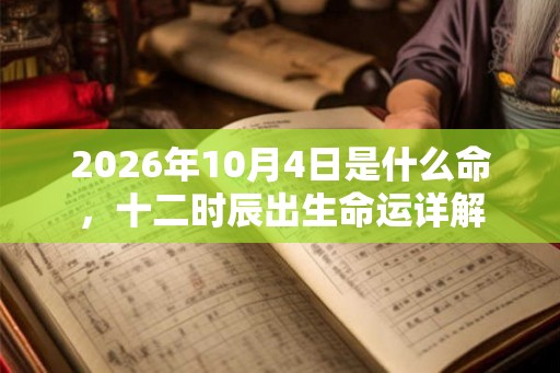 2026年10月4日是什么命，十二时辰出生命运详解