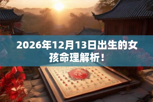 2026年12月13日出生的女孩命理解析！