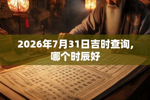2026年7月31日吉时查询,哪个时辰好