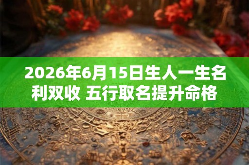 2026年6月15日生人一生名利双收 五行取名提升命格