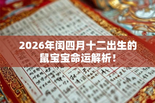 2026年闰四月十二出生的鼠宝宝命运解析！