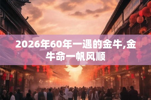 2026年60年一遇的金牛,金牛命一帆风顺