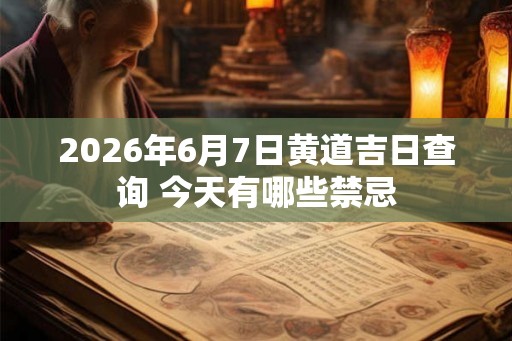 2026年6月7日黄道吉日查询 今天有哪些禁忌 2026年6月7日黄道吉日查询 今天有哪些禁忌