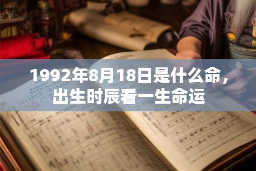 1992年8月18日是什么命，出生时辰看一生命运