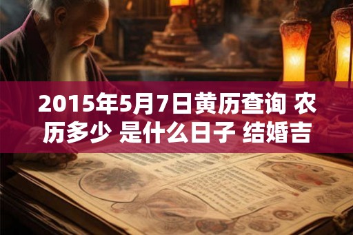 2015年5月7日黄历查询 农历多少 是什么日子 结婚吉时 2015年5月7日黄历查询 农历多少 是什么日子 结婚吉时