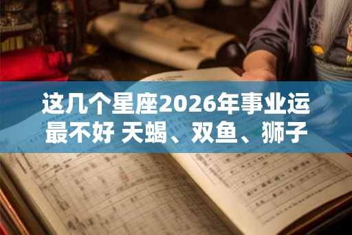 这几个星座2026年事业运最不好 天蝎、双鱼、狮子
