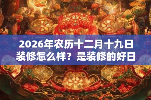 2026年农历十二月十九日装修怎么样？是装修的好日子吗？