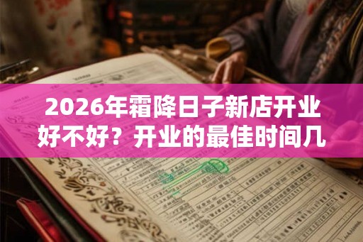 2026年霜降日子新店开业好不好？开业的最佳时间几点？
