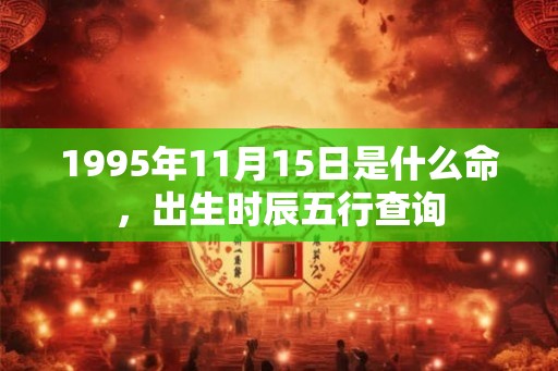 1995年11月15日是什么命，出生时辰五行查询