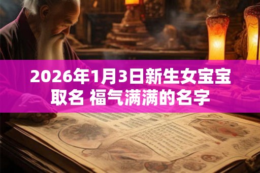 2026年1月3日新生女宝宝取名 福气满满的名字 2026年1月3日新生女宝宝取名 福气满满的名字