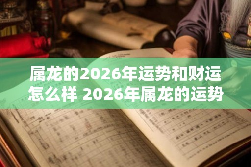 属龙的2026年运势和财运怎么样 2026年属龙的运势及财运如何