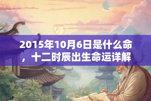 2015年10月6日是什么命,十二时辰出生命运详解 2015年10月6日是什么命,十二时辰出生命运详解