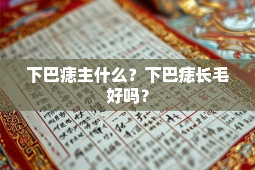 下巴痣主什么？下巴痣长毛好吗？