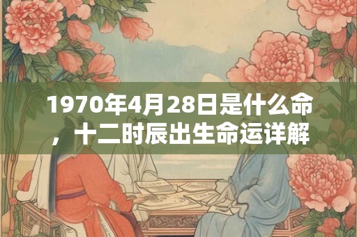 1970年4月28日是什么命，十二时辰出生命运详解