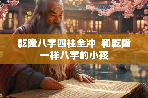 乾隆八字四柱全冲  和乾隆一样八字的小孩