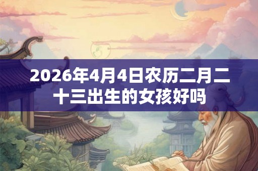 2026年4月4日农历二月二十三出生的女孩好吗