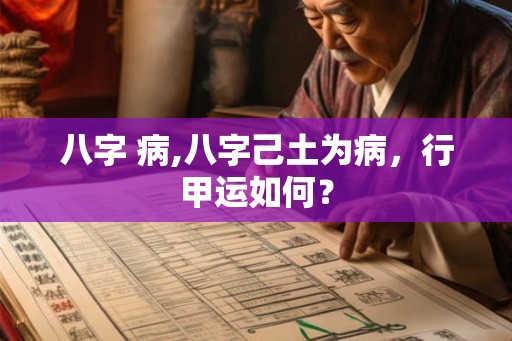 八字 病,八字己土为病，行甲运如何？