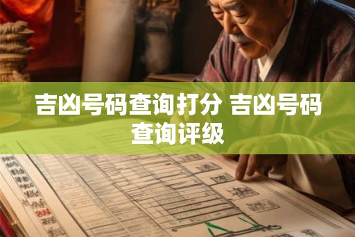 吉凶号码查询打分 吉凶号码查询评级