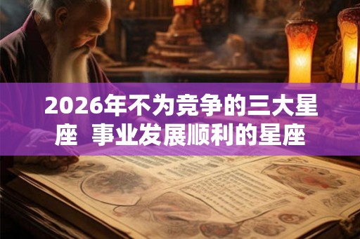 2026年不为竞争的三大星座  事业发展顺利的星座