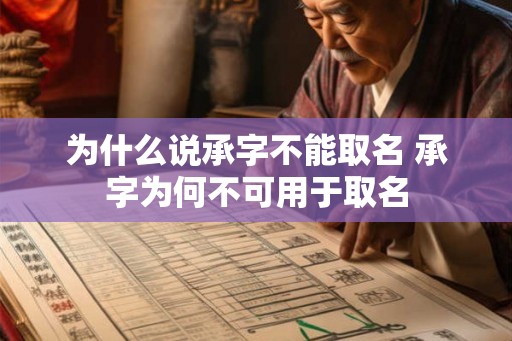 为什么说承字不能取名 承字为何不可用于取名