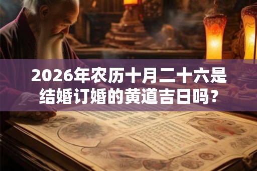 2026年农历十月二十六是结婚订婚的黄道吉日吗？