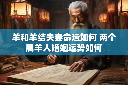 羊和羊结夫妻命运如何 两个属羊人婚姻运势如何