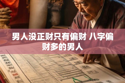 男人没正财只有偏财 八字偏财多的男人