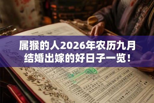 属猴的人2026年农历九月结婚出嫁的好日子一览！