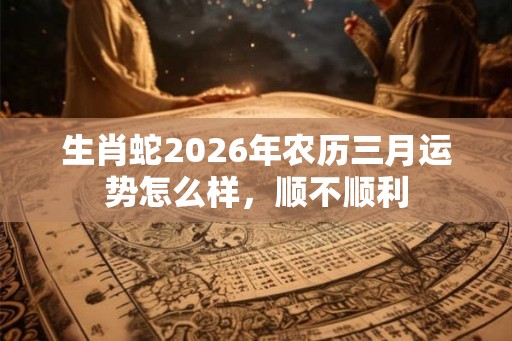 生肖蛇2026年农历三月运势怎么样，顺不顺利