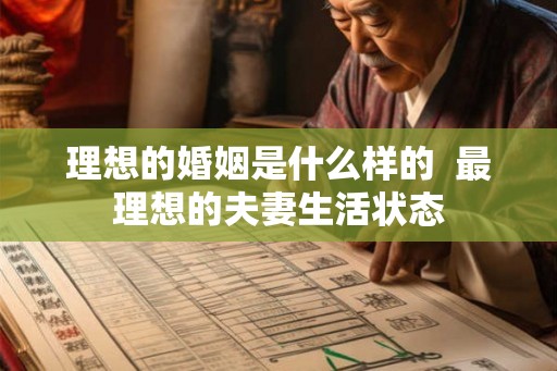 理想的婚姻是什么样的  最理想的夫妻生活状态