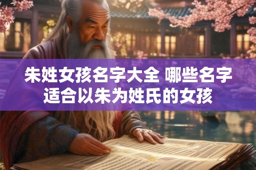 朱姓女孩名字大全 哪些名字适合以朱为姓氏的女孩