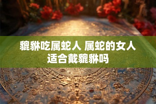貔貅吃属蛇人 属蛇的女人适合戴貔貅吗
