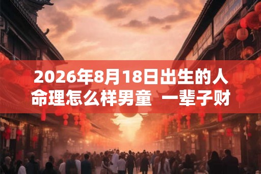 2026年8月18日出生的人命理怎么样男童  一辈子财运好不好