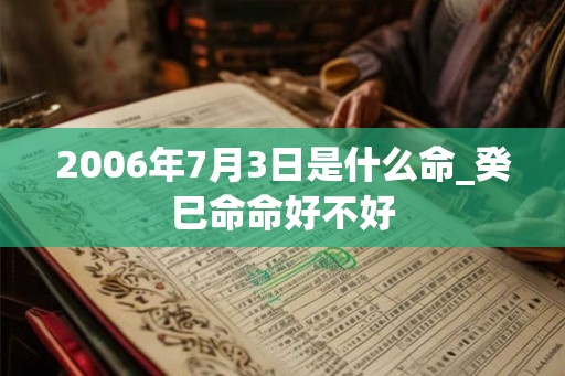 2006年7月3日是什么命_癸巳命命好不好