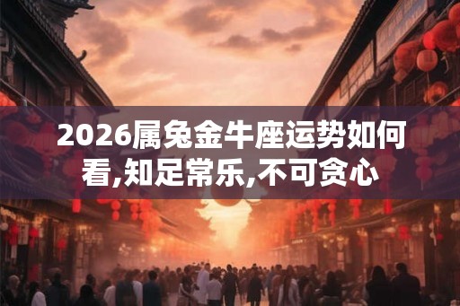 2026属兔金牛座运势如何看,知足常乐,不可贪心