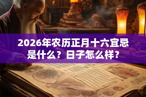 2026年农历正月十六宜忌是什么？日子怎么样？