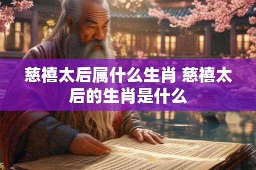 慈禧太后属什么生肖 慈禧太后的生肖是什么