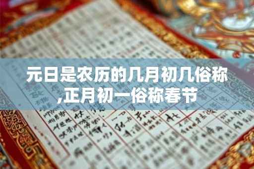元日是农历的几月初几俗称,正月初一俗称春节