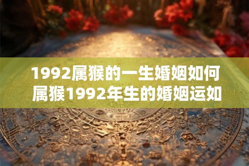 1992属猴的一生婚姻如何 属猴1992年生的婚姻运如何
