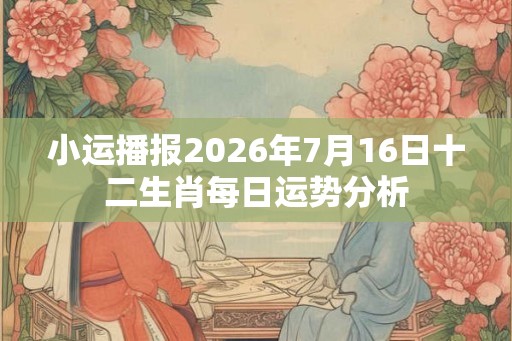 小运播报2026年7月16日十二生肖每日运势分析